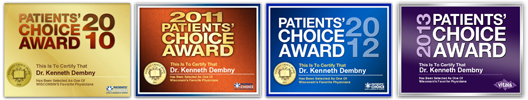 Dr Dembny patient choice award winner 2010 2011 2012 2013