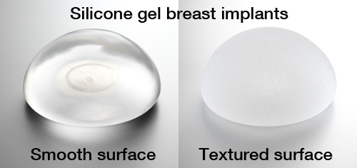 smooth and textured silicone gel breast implants